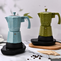 Pembuat Kopi Moka Listrik, Mesin Kopi 300 ml dengan Basis Induksi. Panci Kopi Espresso Mocha Listrik Aluminium 6 cangkir