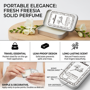 Perfume Sólido Sin Alcohol <span class=keywords><strong>de</strong></span> 10g, MORAKOT Freesia Wild Bluebell, Aroma Floral, Mini Lata Metálica a Prueba <span class=keywords><strong>de</strong></span> Fugas, Bálsamo <span class=keywords><strong>de</strong></span> Fragancia <span class=keywords><strong>de</strong></span> Bolsillo para Viaje - Product Image 5