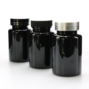 new arrival plastic black empty 55ml bottle for pill medical bottle tablets pills box printing