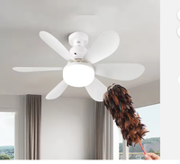 Ventilateur de plafond LED silencieux moderne pour la maison, le bureau, la salle à manger, 40W DC 85-265V, corps de lampe ABS, base de convertisseur E27, télécommande pour chambre à coucher