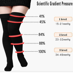 डॉक्टर ने पैर की सूजन वाली वैरिकाज़ नसों का उपचार 20-30 एमएचजी संपीड़न स्टॉकिंग बंद पैर के पैर की हड्डी - Product Image 5