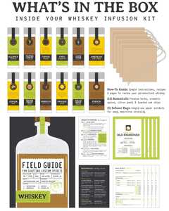 Coffret Cadeau Whisky, <span class=keywords><strong>Kit</strong></span> de Cocktails DIY <span class=keywords><strong>pour</strong></span> les Amateurs de Bourbon, Bouteille d'Infusion d'<span class=keywords><strong>Alcool</strong></span>, Carte en Bois Personnalisée - Product Image 2