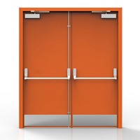 Porte coupe-feu en acier UL, simple ou double battant, porte de sortie d'urgence avec barre de poussée, porte d'accès sécurisée pour bâtiments publics et commerciaux