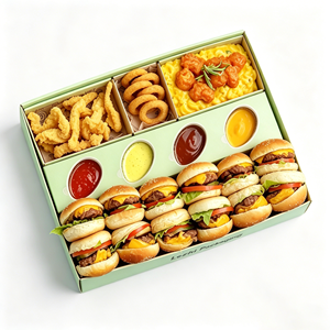 Caja <span class=keywords><strong>para</strong></span> llevar <span class=keywords><strong>de</strong></span> <span class=keywords><strong>empanadas</strong></span> <span class=keywords><strong>de</strong></span> papas fritas con taza <span class=keywords><strong>para</strong></span> salsa, <span class=keywords><strong>de</strong></span> cartón desechable, <span class=keywords><strong>para</strong></span> comida rápida, hamburguesas <span class=keywords><strong>y</strong></span> pollo frito. - Product Image 6