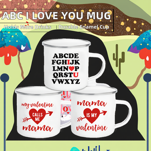 Taza Esmaltada de Gran Capacidad con Diseño Nórdico ABC I Love You, Regalo para el Día de San Valentín para Familiares y Amigos - Product Image 2