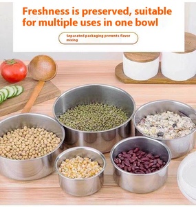Ensemble de marmites en acier inoxydable de 5 pièces avec couvercle intérieur ensemble de <span class=keywords><strong>rangement</strong></span> de <span class=keywords><strong>cuisine</strong></span> pour récipients alimentaires chauffants vente en gros - Product Image 3