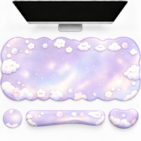 Ensemble de tapis de souris ergonomique 4-en-1 ODM du fabricant avec repose-poignets pour clavier et souris et sous-verre pour bureau et maison