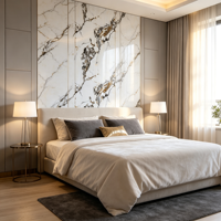 Panneau mural en PVC effet marbre brillant UV, imperméable, facile à installer, revêtement mural intérieur