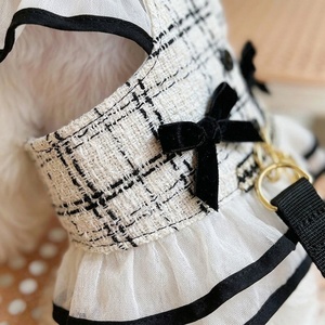 Conjunto de Lujo de Vestido y Arnés de Tweed para Mascotas con Correa 2 en 1, Chaleco Transpirable para Perros, Ropa Elegante para Cachorros y Gatos Pequeños - Product Image 3