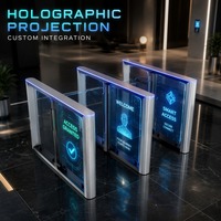Barrière tournante ultra-étroite en aluminium de 110 mm avec publicité holographique, contrôle d'accès de sécurité et barrières piétonnières