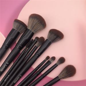 Ensemble de 10 pinceaux de maquillage YRX, pinceau correcteur, blush, fard à paupières, fond de teint, outils de beauté cosmétiques, ensemble de pinceaux de maquillage noir mat - Product Image 5