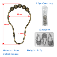 EWANG Products Accessoires de tringle à rideau en fer métallique Anneaux de crochet de rideau de douche