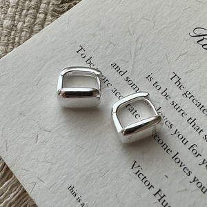 Pendientes de Plata de Ley S925, Diseño Coreano Retro, Cuadrados, Minimalistas, Moda Coreana, Venta al Por Mayor - Product Image 3