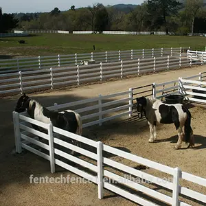 FENTECH Valla de granja de caballos de vinilo de PVC de alta calidad con 4 rieles