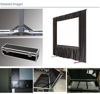 Écran de projection pliable rapide OEM de haute qualité, 150 pouces, 16:9, en tissu PVC, pour projection avant et arrière, avec flight case