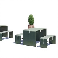 Ensemble table et chaises d'extérieur en alliage d'aluminium, style décontracté pour patios, terrasses, jardins, cafés, salons de thé, maisons d'hôtes