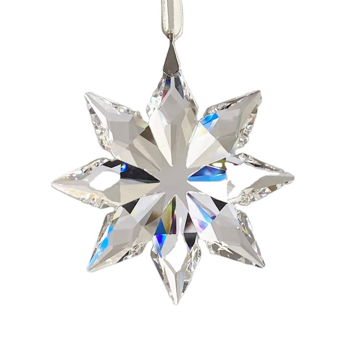 K9 cristal floco de neve decoração, ornamento de natal estrela cristal