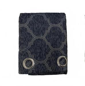 Bindi <strong>Navy</strong> Blue Grommet Vintage Room Darkening Lantern <strong>Pattern</strong> Geometric Jacquard Blackout <strong>Curtains</strong> for Living Room Bedroom - Product Image 1