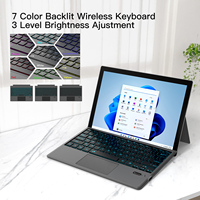 Harga Pabrik Keyboard Nirkabel Bt Mini Lipat Ultra Tipis dengan Lampu Latar RGB 7 Warna, Touchpad, dan USB-C untuk Surface Pro 7/8