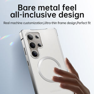 جراب بإطار معدني من الألومنيوم لهاتف Samsung Galaxy S25 Ultra وS24 Ultra، حماية من الدرجة العسكرية مع غطاء خلفي صلب من البولي كربونات، جراب مغناطيسي - Product Image 2