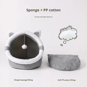 <span class=keywords><strong>Maison</strong></span> pour chat et chien à motif solide Toutes les saisons Fournitures pour animaux de compagnie Tapis fermé pour petits et moyens animaux de compagnie Compagnon d'hiver - Product Image 2