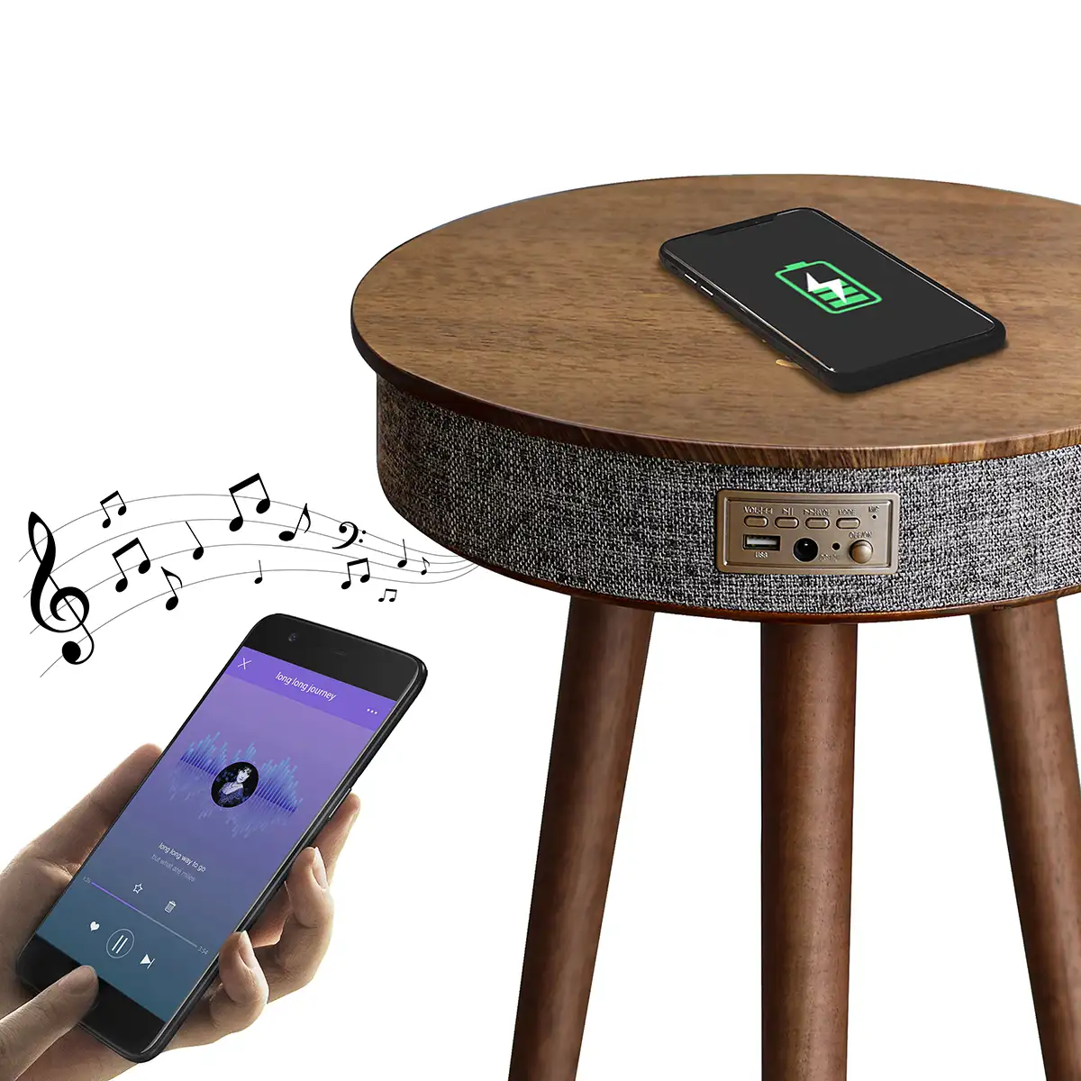 Bohème — haut-parleur sans fil, petit chargeur intelligent, enceinte portable, table basse avec haut-parleur