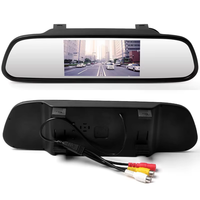 Nuevo Monitor de Espejo Retrovisor de 4.3 Pulgadas con Pantalla LCD y Entrada de Video Única para Automóviles, Camiones y Vehículos