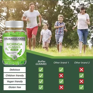 Fabricant chinois en gros OEM Marque privée Complément alimentaire gommeux végétalien à l'extrait de feuille de <span class=keywords><strong>Moringa</strong></span> 240mg pour antioxydant et immunité adulte - Product Image 3