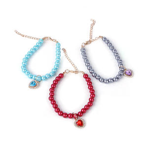 Summer Pet Dress-Up Set Funny Cat and <b>Dog</b> Beaded Necklace Pendant Jewelry Made of Cotton and Polyester - Product Image 2