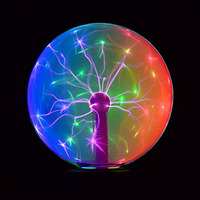 La lueur ultime: Élevez votre espace avec nos boules de plasma cueillies à la main 8 pouces Illusion Color Plasma Light