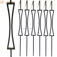 Balustre carré en fer forgé noir et or de haute qualité, très populaire, pour rampe d'escalier intérieure en bois - Vente chaude