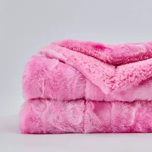 Luxury Plush Blanket Cozy Soft Fuzzy Faux Fur Throw Blanket For Couch Ideal Comfy Minky Blanket For Adults