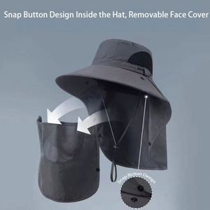 2026 Spring and Summer Fisherman's Hat Outdoor Face and Neck Covering Integrated <b>Sunscreen</b> Hat Sun Hat Wholesale Customization - Product Image 3