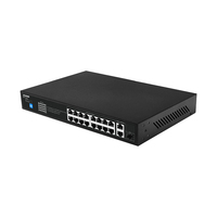 Hotselling 10/100/1000M sfp fibre routeur carte gigabit rack 16 ports commutateur réseau poe