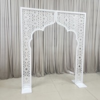 Support d'arche en métal doré pour mariage, cadre de toile de fond en fer sculpté, mur d'arche pour décoration de mariage, festival et événementiel - Vente en gros