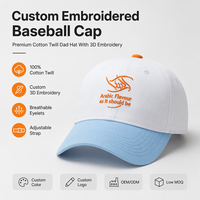 Casquette de baseball en sergé personnalisée blanche de luxe brodée en 3D, réglable, unisexe, vente en gros, OEM