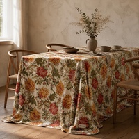 Mantel de Poliéster Tejido de Lujo de 120 Pulgadas con Estampado Floral, Lavable, Antiarrugas, para Decoración de Mesa de Comedor para Bodas