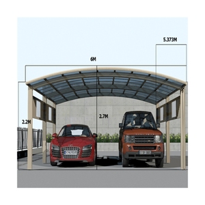 Auvent incurvé pour les voitures, cadre métallique en aluminium personnalisé, ports et écharpes, auvent incurvé, usine - Product Image 1