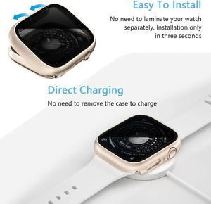 Protector de Pantalla de Vidrio Templado <span class=keywords><strong>2</strong></span> en 1 Anti-Espía y Anti-Arañazos, Funda Protectora para Reloj Compatible con <span class=keywords><strong>Apple</strong></span> <span class=keywords><strong>Watch</strong></span> 40 42 45 44mm 46mm 49mm - Product Image 4