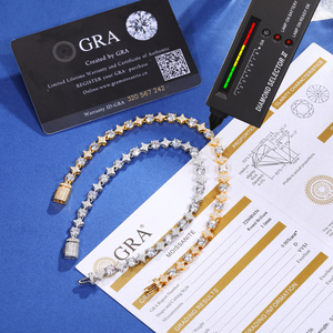 <span class=keywords><strong>Bracciale</strong></span> Tennis a Stella <span class=keywords><strong>in</strong></span> Argento Sterling 925 Placcato <span class=keywords><strong>Oro</strong></span> con Diamanti Moissanite VVS da 6mm 8mm, Gioiello Hip Hop di Lusso da Uomo e <span class=keywords><strong>Donna</strong></span> - Product Image 4