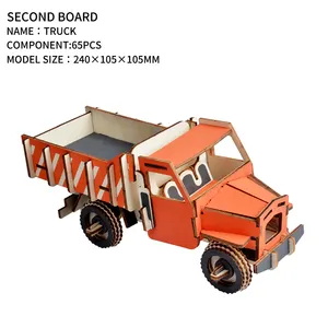 Kit d'assemblage de deux gros bois de planches, bricolage, modèle de voiture mécanique 3D, jouets en bois, Puzzle 3D Jeep
