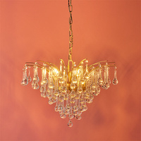 Lustre LED Réglable en Hauteur Style Rétro Romantique Français en Cristal, Laiton de Luxe Style Palais pour Éclairage de Plafond Maison Hôtel Villa