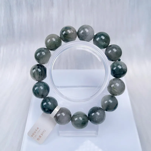 Bracelet en cristal de cheveux verts personnalisé bracelet de perles rondes en pierres précieuses bracelet de perles extensibles pour femmes hommes et filles - Product Image 1