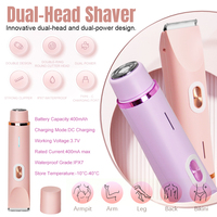 Rasoir électrique sans fil 2 en 1 pour femme, rasoir électrique indolore, rasoir électrique étanche pour le corps
