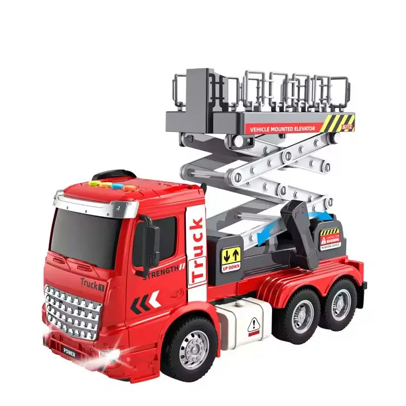 2024 Hot sale inertia fire series toy car 1:16 fire rescue lift car toys for kids with sound light