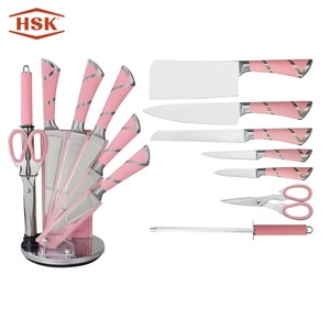 Hsk mềm xử lý thép không gỉ nhà bếp đầu bếp Dao Bộ 7 với Acrylic đứng - Product Image 1