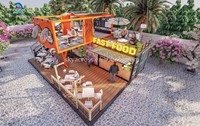 20 pieds 40 pieds Bar en conteneur préfabriqué Kiosque à café Maison modulaire préfabriquée Boutique Conteneur Kiosque Cabane extérieure pour restaurant