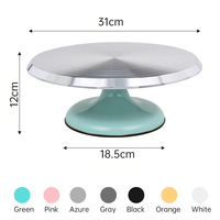 Nouvelle Arrivée Outils de Pâtisserie Plateau Tournant Anti-Dérapant de 12 Pouces en Silicone et Acier Inoxydable Support de Décoration de Gâteau avec Alliage d'Aluminium
