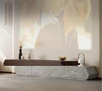 Meuble TV moderne en marbre et bois, design nouveau, pour salon, chambre, salle à manger, hôtel, écologique et durable