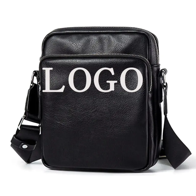 Hot Sale Designer Custom Logo Mens Crossbody bag Waterproof Leather shoulder messenger BagMessenger bag